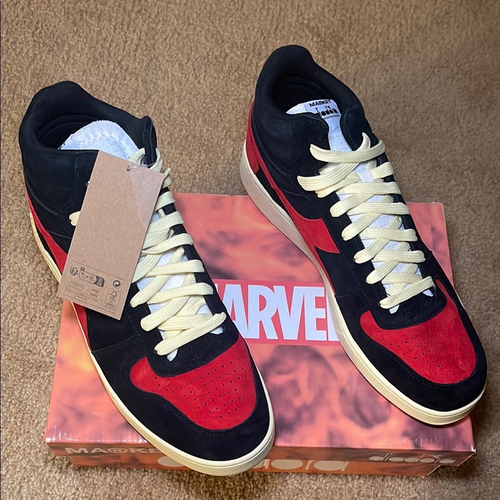 MARVEL Diadora Red and Black Sneakers